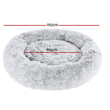 i.Pet Pet Bed Dog Cat 110cm Calming Extra Large Soft Plush Light Charcoal - RnR Galore