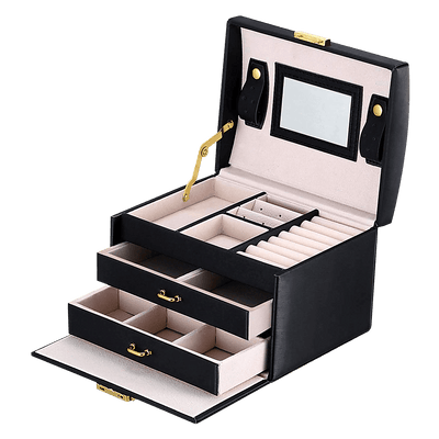 Jewellery Storage Box Girls Rings Necklaces Display Organiser Storage Case - RnR Galore