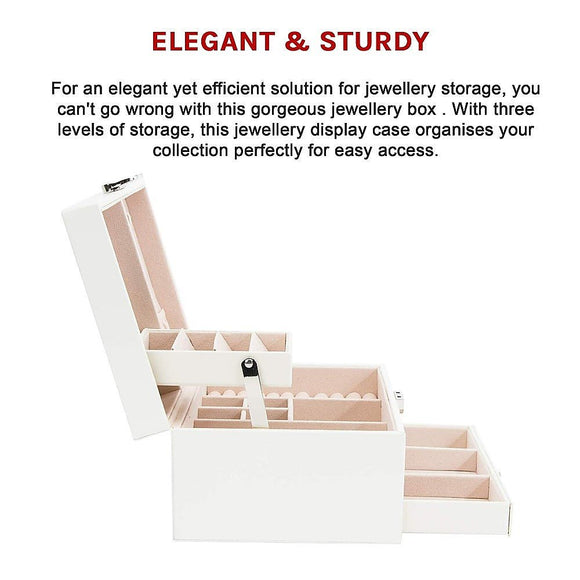 Jewellery Storage Box Girls Rings Necklaces Display Organiser Storage Case - RnR Galore