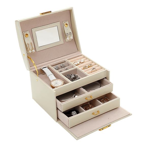 Jewellery Storage Box Girls Rings Necklaces Display Organiser Storage Case - RnR Galore