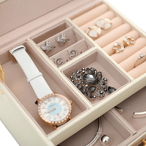 Jewellery Storage Box Girls Rings Necklaces Display Organiser Storage Case - RnR Galore