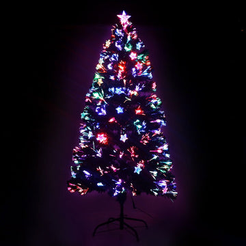 Jingle Jollys 1.2m Christmas Tree Optic Fibre LED Xmas tree Multi Colour - RnR Galore