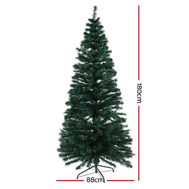 Jingle Jollys 1.8m Christmas Tree Optic Fibre LED Xmas tree Warm White - RnR Galore