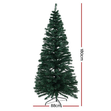 Jingle Jollys 1.8m Christmas Tree Optic Fibre LED Xmas tree Warm White - RnR Galore