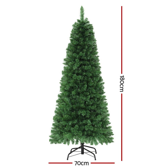 Jingle Jollys 1.8M Pre - lit Christmas Tree 8 Mode Multi Colour 200 LED Light Xmas - RnR Galore