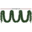 Jingle Jollys 20M Christmas Garland LED Lights Party Xmas Decorations 1400 Tips - RnR Galore