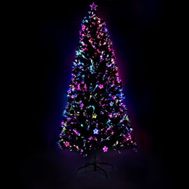 Jingle Jollys 2.1m Christmas Tree Optic Fibre LED Xmas tree Multi Colour - RnR Galore