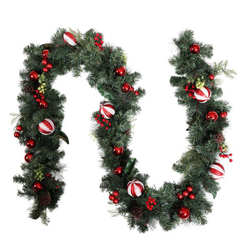 Jingle Jollys 2.7m Christmas Garland with Decorations Xmas Wedding Party - RnR Galore