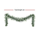 Jingle Jollys 3M Christmas Garland Pre - lit LED Lights Snow Frosted Tips Decor - RnR Galore