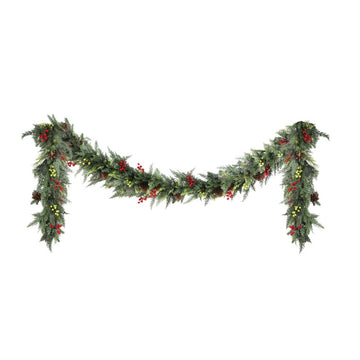 Jingle Jollys 3M Christmas Garland Pre - lit LED with Pine Cones Xmas Decor Green - RnR Galore
