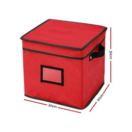 Jingle Jollys Christmas Baubles Storage Box 64 Dividers Xmas Ornaments Container - RnR Galore