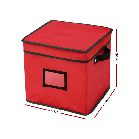 Jingle Jollys Christmas Baubles Storage Box 64 Dividers Xmas Ornaments Container - RnR Galore