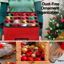 Jingle Jollys Christmas Baubles Storage Box 64 Dividers Xmas Ornaments Container - RnR Galore
