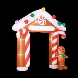 Jingle Jollys Christmas Inflatable Archwary Ginger 2.8M Illuminated Decorations - RnR Galore