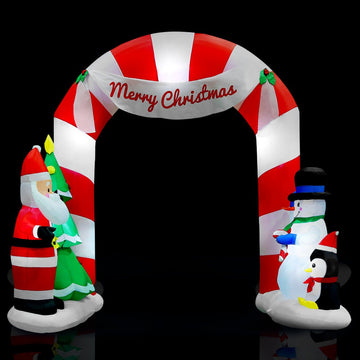 Jingle Jollys Christmas Inflatable Archwary Santa 3M Illuminated Decorations - RnR Galore