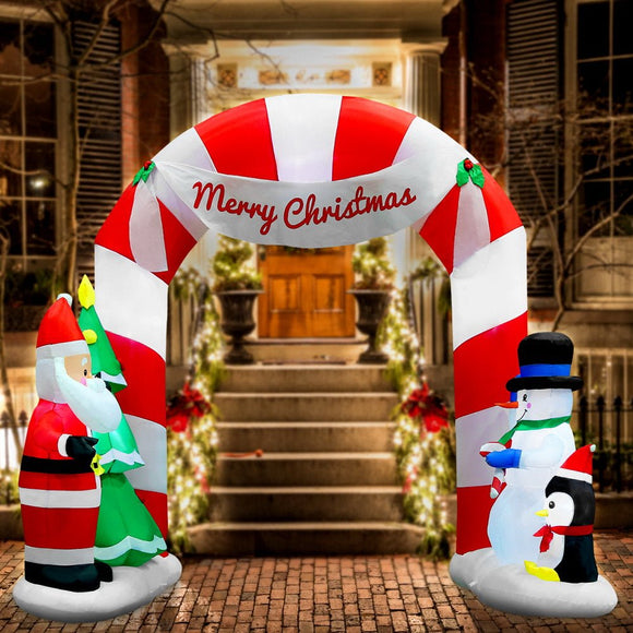 Jingle Jollys Christmas Inflatable Archwary Santa 3M Illuminated Decorations - RnR Galore
