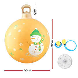 Jingle Jollys Christmas Inflatable Ball 60cm Led Illuminated Snowman Xmas Decor - RnR Galore