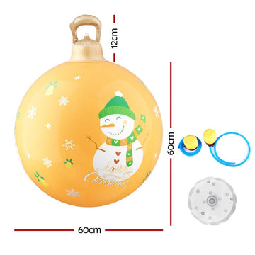 Jingle Jollys Christmas Inflatable Ball 60cm Led Illuminated Snowman Xmas Decor - RnR Galore