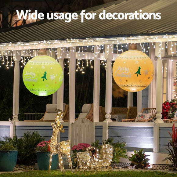 Jingle Jollys Christmas Inflatable Ball 60cm Led Illuminated Xmas Decoration - RnR Galore