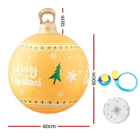 Jingle Jollys Christmas Inflatable Ball 60cm Led Illuminated Xmas Decoration - RnR Galore