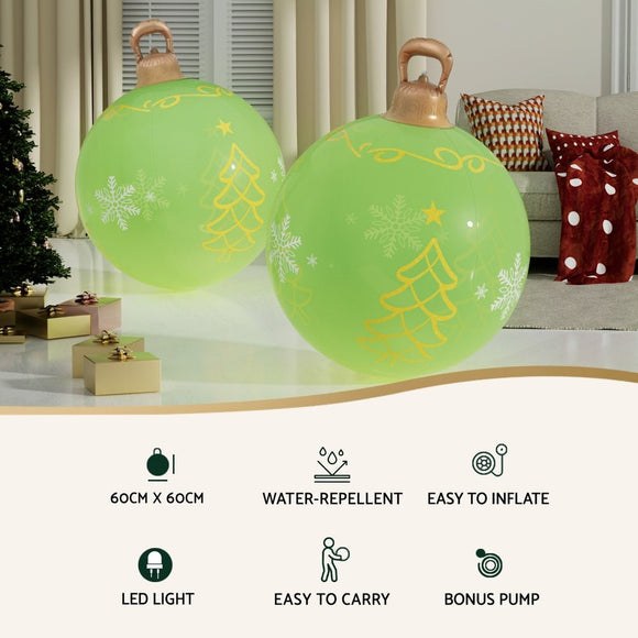Jingle Jollys Christmas Inflatable Ball 60cm Led Illuminated Xmas Decoration - RnR Galore