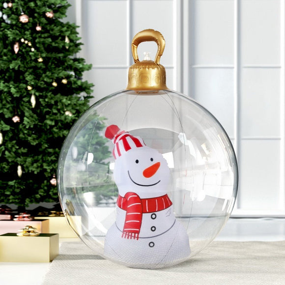 Jingle Jollys Christmas Inflatable Ball 60cm Snowman Decoration Giant Bauble - RnR Galore