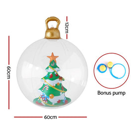 Jingle Jollys Christmas Inflatable Ball 60cm Tree Decoration Giant Bauble Clear - RnR Galore