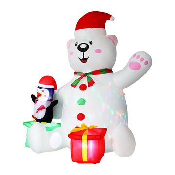 Jingle Jollys Christmas Inflatable Bear 1.8M Height LED Outdoor Decorations Illuminated - RnR Galore