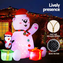 Jingle Jollys Christmas Inflatable Bear 1.8M Height LED Outdoor Decorations Illuminated - RnR Galore