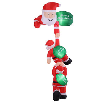 Jingle Jollys Christmas Inflatable Climbing Santa 2.5M Height LED Decorations Illuminated - RnR Galore