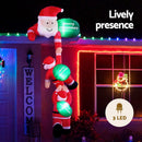 Jingle Jollys Christmas Inflatable Climbing Santa 2.5M Height LED Decorations Illuminated - RnR Galore