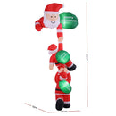 Jingle Jollys Christmas Inflatable Climbing Santa 2.5M Height LED Decorations Illuminated - RnR Galore