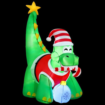 Jingle Jollys Christmas Inflatable Dinosaur 1.86M Height LED Decorations Illuminated - RnR Galore