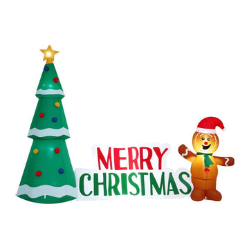 Jingle Jollys Christmas Inflatable Gingerbread Man 1.5M Height LED Decorations Illuminated - RnR Galore