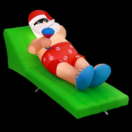 Jingle Jollys Christmas Inflatable Santa Bench 1.8M LED Illuminated Decorations - RnR Galore