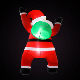 Jingle Jollys Christmas Inflatable Santa Climbing LED Illuminated Decorations 1.9M - RnR Galore