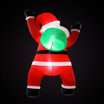 Jingle Jollys Christmas Inflatable Santa Climbing LED Illuminated Decorations 1.9M - RnR Galore
