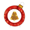 Jingle Jollys Christmas Lights 60cm Motif 30 LED Bell Wreath Xmas Decorations - RnR Galore