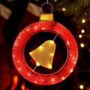 Jingle Jollys Christmas Lights 60cm Motif 30 LED Bell Wreath Xmas Decorations - RnR Galore