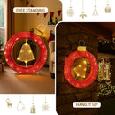 Jingle Jollys Christmas Lights 60cm Motif 30 LED Bell Wreath Xmas Decorations - RnR Galore