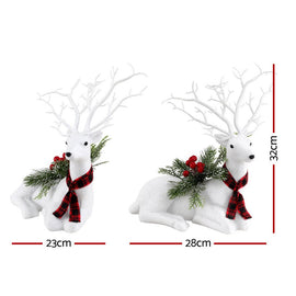 Jingle Jollys Christmas Reindeer 32cm Glitter Deer Ornaments Party Decorations - RnR Galore