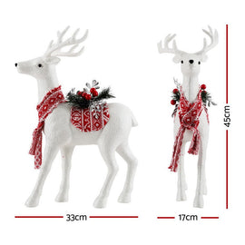 Jingle Jollys Christmas Reindeer 45cm Glitter Deer Ornaments Party Decorations - RnR Galore