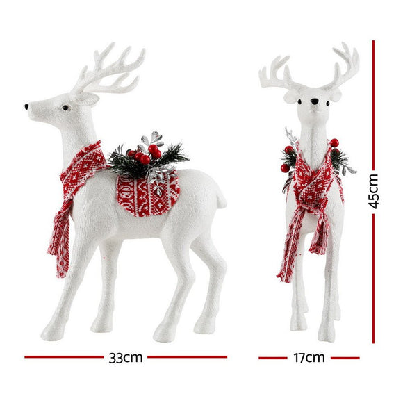 Jingle Jollys Christmas Reindeer 45cm Glitter Deer Ornaments Party Decorations - RnR Galore