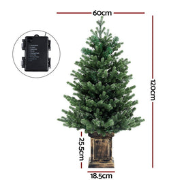 Jingle Jollys Christmas Tree 1.2M LED Potted Xmas Tree Party Decor 8 Light Modes - RnR Galore