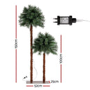 Jingle Jollys Christmas Tree 1.5+1m LED Xmas Palm Tree Party Decorations 2 in 1 - RnR Galore