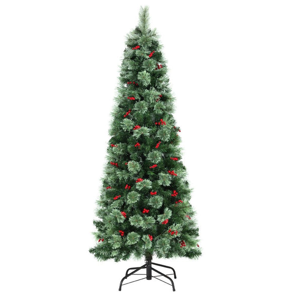 Jingle Jollys Christmas Tree 1.8M LED Xmas Tree Party Decorations Red Barries - RnR Galore