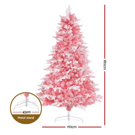 Jingle Jollys Christmas Tree 1.8m Pink Xmas Tree Snowy Party Decor 810 Tips - RnR Galore
