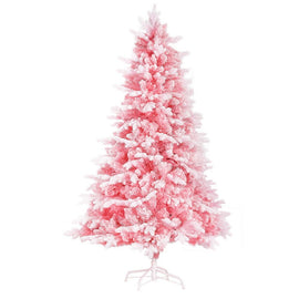 Jingle Jollys Christmas Tree 1.8m Pink Xmas Tree Snowy Party Decor 810 Tips - RnR Galore