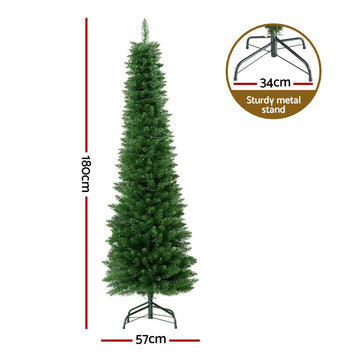 Jingle Jollys Christmas Tree 1.8m Pre - Lit 200 LED Lights Xmas Tree Decorations - RnR Galore