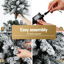Jingle Jollys Christmas Tree 1.8m Snow Flocked LED Xmas Decoration 8 Light Modes - RnR Galore